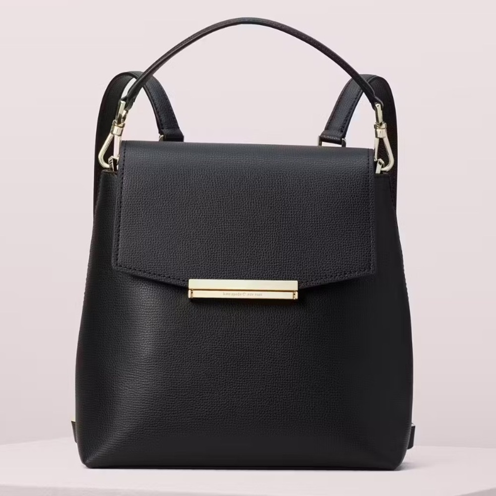 Kate Spade Make It Mine Small Maddie Convertible Black Leather Backpack